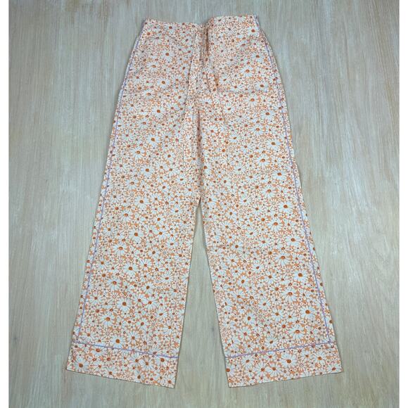 Lingua Franca Floral Daisy Retro 70s Playful Cottage Core Wide Leg Pants Small - Picture 1 of 16